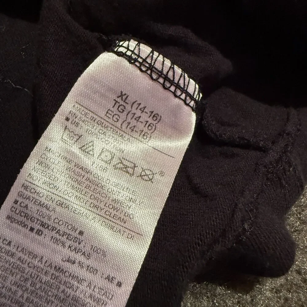 Old Navy Girls TShirt XL Extra Large 14/16 Black Tee Shirt Cotton Short Sleeve